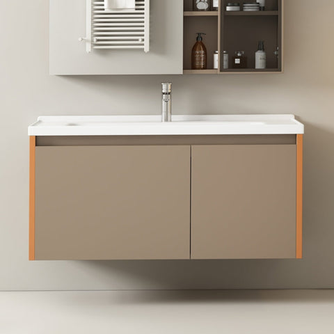 Rootz Bathroom Sink with Base Cabinet - Washbasin Unit - Vanity Station - Scratch and Heat Resistant - 90L x 47W x 48H cm
