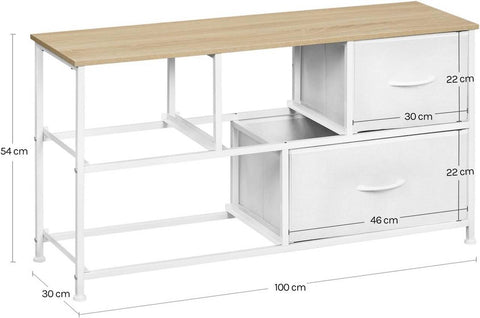 Rootz White and Brown Choker Cabinet 5 Drawers - Storage Chest - Organizer Unit - Saves Space - 100x54x30cm
