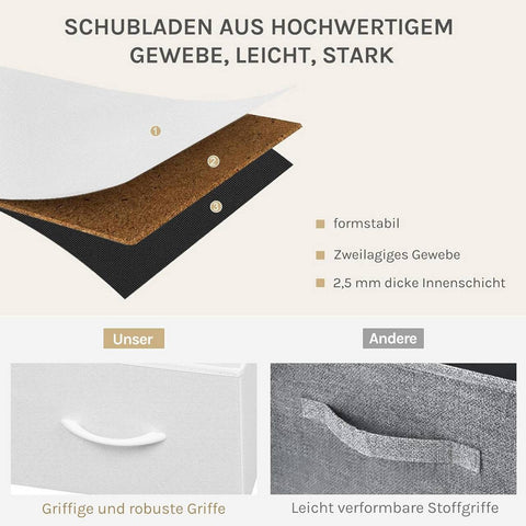 Rootz White and Brown Choker Cabinet 5 Drawers - Storage Chest - Organizer Unit - Saves Space - 100x54x30cm