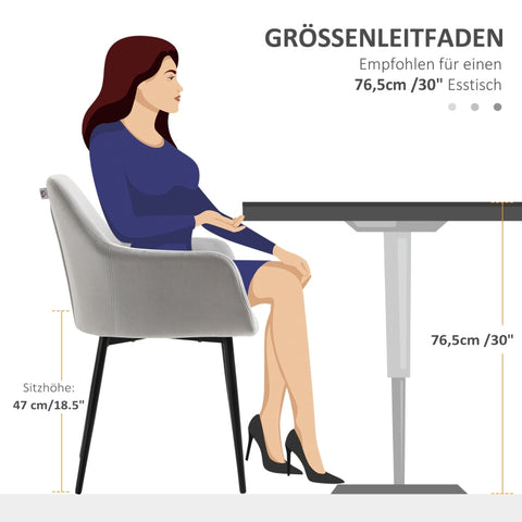 Rootz Set of 2 Velvet Dining Chairs - Kitchen Chairs - Upholstered Chairs - Comfortable Seating - 54cm x 57cm x 80cm