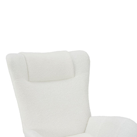 Rootz Elegant Teddy Velvet Rocking Chair - Leisure Chair - Relaxing Chair - Optimal Comfort - 67.5L x 93W x 93H cm