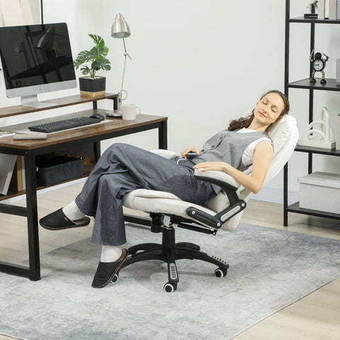 Rootz Office Chair with Massage - Ergonomic Desk Chair - Executive Seating - Enhances Relaxation -White - 68cm x 72cm x 110–120cm