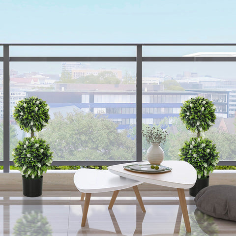 Rootz 2 Set Artificial Plants - Fake Lavender Trees - UV-Resistant Houseplant - Low Maintenance - 70cm x 15cm x 12.8cm