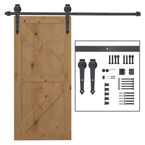 Rootz Sliding Door Hardware Set - Antique Style - Carbon Steel - Smooth Gliding - 200cm x 4cm x 0.6cm
