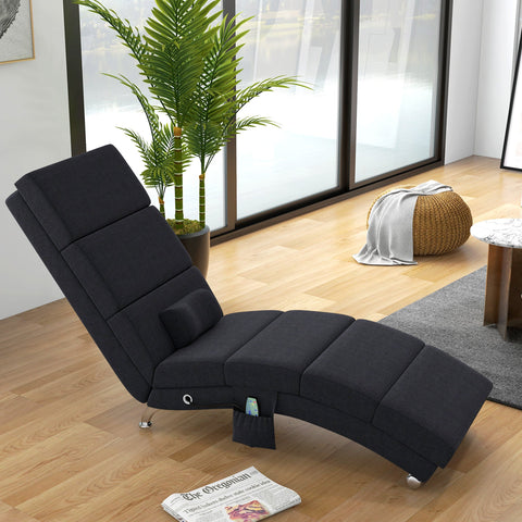Rootz Ergonomic Massage Chair - Relaxation Chair - Deck Chair - Heating Function - 56 x 168 x 84 cm - Remote Control Included