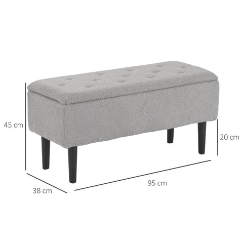 Rootz Upholstered Bench - Shoe Bench - Bed Bench - Stylish Storage Solution - 95cm x 38cm x 45cm