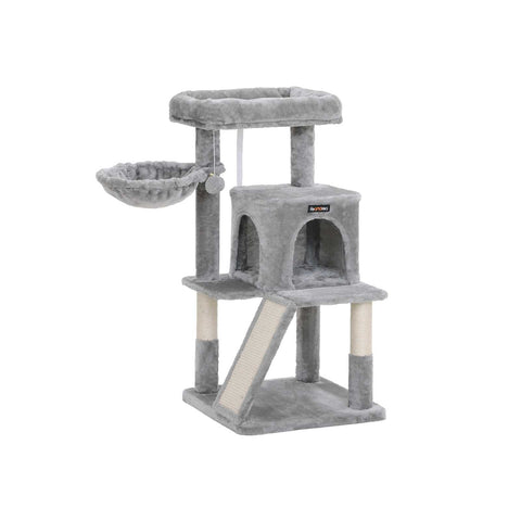 Rootz Cat Scratching Post - Cat Tower - Kitty Condo - Sisal Scratcher - Plush Platforms - Cozy Cave - 48cm x 48cm x 96cm