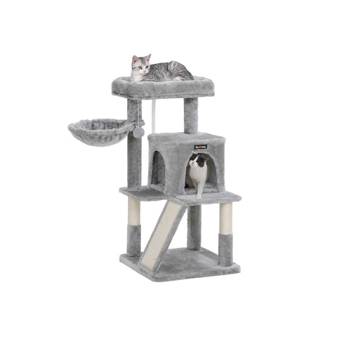 Rootz Cat Scratching Post - Cat Tower - Kitty Condo - Sisal Scratcher - Plush Platforms - Cozy Cave - 48cm x 48cm x 96cm