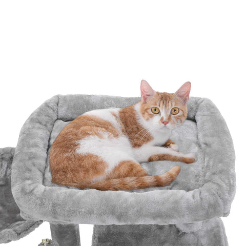 Rootz Cat Scratching Post - Cat Tower - Kitty Condo - Sisal Scratcher - Plush Platforms - Cozy Cave - 48cm x 48cm x 96cm