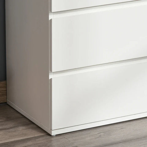Rootz Dresser - Chest Of Drawers - Sideboard - Drawer Chest - High Gloss - 4 Drawers - White - 55 Cm X 33 Cm X 80 Cm
