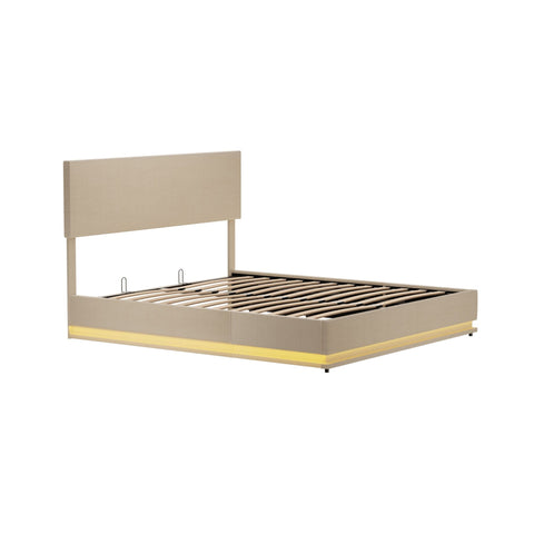 Rootz Double Bed Frame with Storage - Velvet Bed - Adjustable Headboard - USB Charging - 211cm x 153cm x 113cm