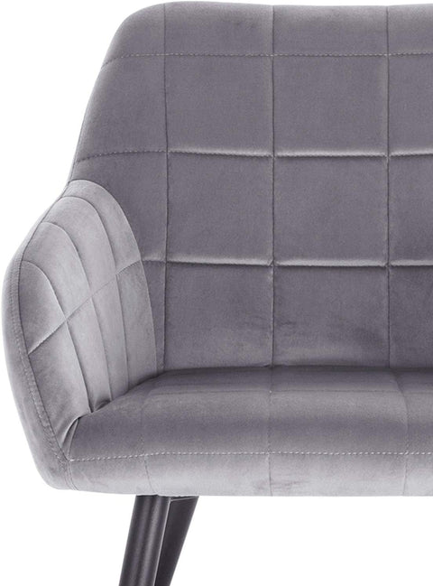 Rootz Set of 6 Dining Chairs - Armchairs - Velvet Seating - Comfortable & Ergonomic - Stable & Robust - Versatile Design - 49cm x 43cm x 81cm