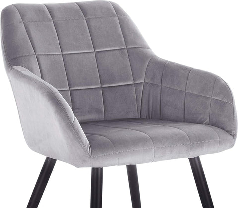 Rootz Set of 6 Dining Chairs - Armchairs - Velvet Seating - Comfortable & Ergonomic - Stable & Robust - Versatile Design - 49cm x 43cm x 81cm