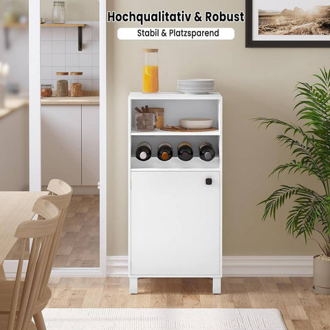 Rootz Kitchen Cabinet with Bottle Rack - Sideboard - Wine Cabinet - Multi-functional - 48cm x 108cm x 40cm