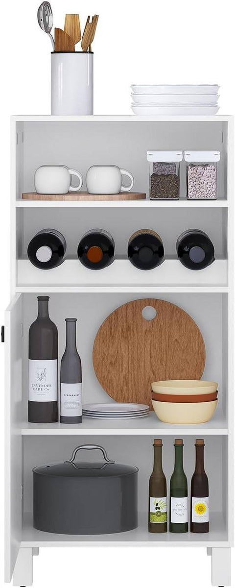 Rootz Kitchen Cabinet with Bottle Rack - Sideboard - Wine Cabinet - Multi-functional - 48cm x 108cm x 40cm