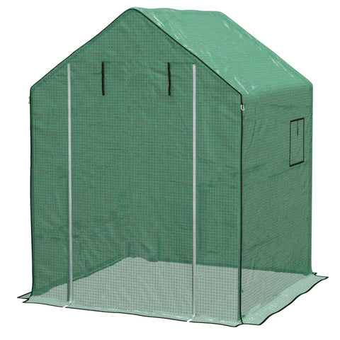 Rootz Greenhouse - Cold Frame Greenhouse - Film Greenhouse - Roll Up Doors - UV-resistant - Green - 140cm x 143cm x 190cm