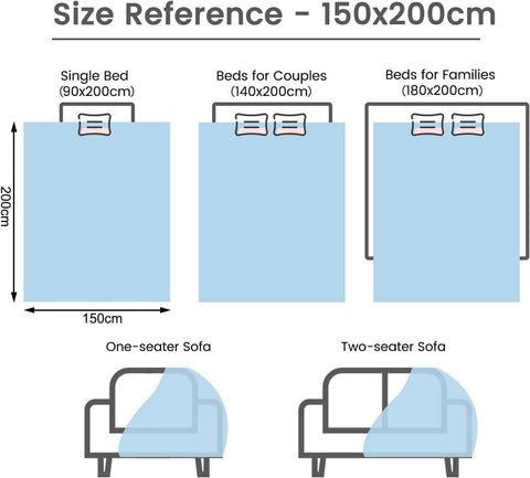 Rootz Cuddly Flannel Blanket - Fluffy Throw - Sofa Cover - Cozy Warmth - 150x200cm - Grey Strip Pattern