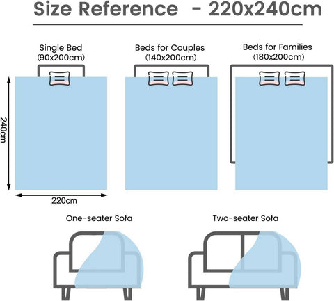 Rootz Cuddly Flannel Blanket - Fluffy & Lint-Free Throw - Cozy & Warm Cover - 220x240cm - Grey - Breathable & Soft