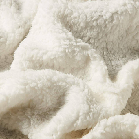 Rootz Fluffy Sherpa Blanket - Super Thick Wool Blanket - Warm Sofa Bed Throw - Cozy Comfort - Grey- 220x240cm