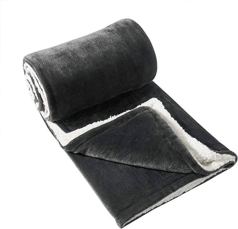 Rootz Flannel Sherpa Blanket - Reversible Throw - Fleece Bed Cover - Skin-Friendly - 150cm x 200cm / 220cm x 240cm