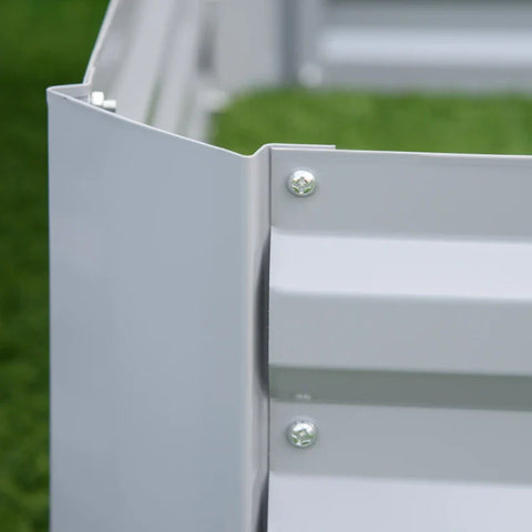 Rootz Planter Box - Set of 2 - Open Bottom Flower Box - Steel Frame - Gray - 2 x 100 x 100 x 30 cm