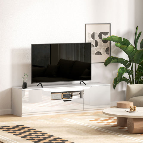 Rootz TV Lowboard - Media Console - Television Stand - High Gloss Finish - Fits TVs up to 65" - 160 x 38 x 43 cm