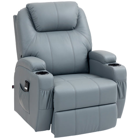 Rootz Electrical Relaxation Armchair - Recliner Chair - Power Lift Chair - Remote Control, Cup Holder - 84cm x 90cm x 112cm - Grey