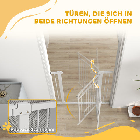 Rootz Adjustable Pet Gate - Stair Gate - Dog Gate - Secure Locking - 76-104W x 106H cm - Includes Cat Door