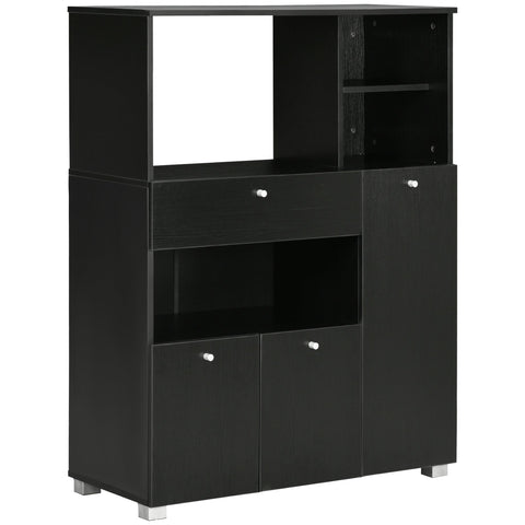 Rootz Microwave Furniture - Kitchen Cabinet - Storage Unit - Multiple Compartments - 90L x 40W x 120H cm - Modern & Elegant Design