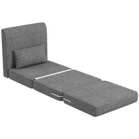 Rootz Sofa Bed - Guest Mattress - Tri-fold Chair - Compact and Versatile - Metal Frame - 80x75x74 cm - Grey