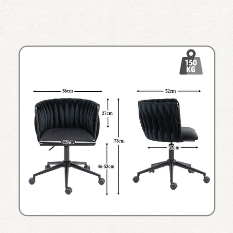 Rootz Office Chair - Swivel Chair - Height Adjustable Chair - Ergonomic Comfort - 56cm x 52cm x 73cm