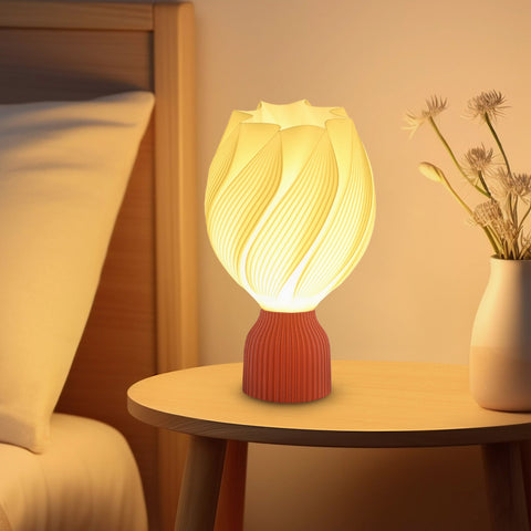 Rootz 3D Printed Lamp - Table Lamp - LED Lamp - Energy-Efficient - 16.5l x 16.5b x 28h cm - White