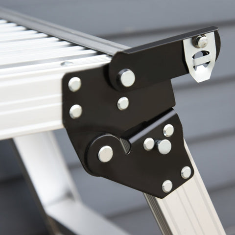 Rootz Opvouwbare opstapbank - Aluminium werkplatform - Draagbare opstapkruk - Hoog draagvermogen - Lichtgewicht - Veiligheidsvoorzieningen - 109 cm x 40 cm x 50 cm