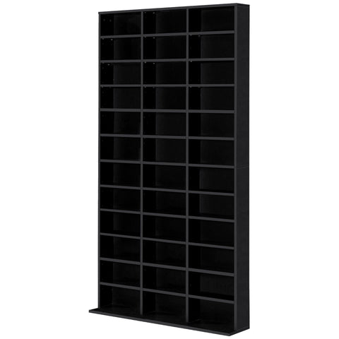 Rootz CD/DVD Shelf Storage - Media Organizer - Adjustable Shelving - Stores 1116 CDs - 102 x 24 x 195 cm - Elegant Black Finish