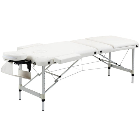 Rootz Folding Massage Table - Portable Spa Bed - Adjustable Therapy Table - Height-Adjustable - Sturdy Aluminum Frame - Comfortable Foam Padding - 215W x 60D x 61-84H cm