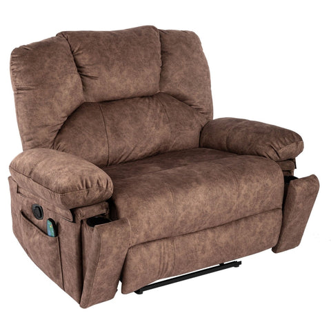 Rootz Extra Wide Massage Recliner - Relaxation Chair - Comfort Seating - 8-Point Massage & Heating - 115L x 68W x 105H cm