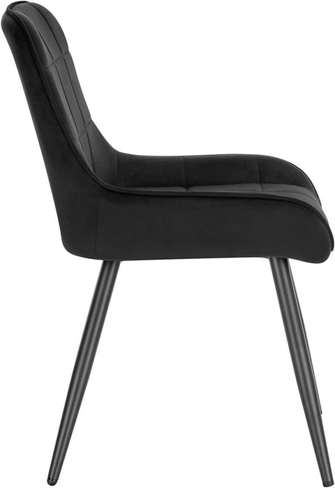 Rootz Set of 2 Velvet Dining Chairs - Upholstered Accent Chairs - Comfortable & Ergonomic Design - Scratch-Free Floor Protectors - 81.5cm x 38cm x 43cm