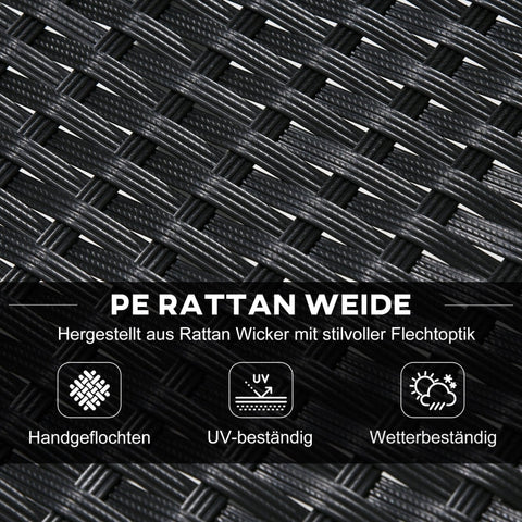 Rootz Outdoor Rattan Bar Furniture Set - Patio Bar Set - Garden Bar Set - Durable & Weatherproof - Comfortable Seating - Stylish Design - 147cm x 135cm x 230cm