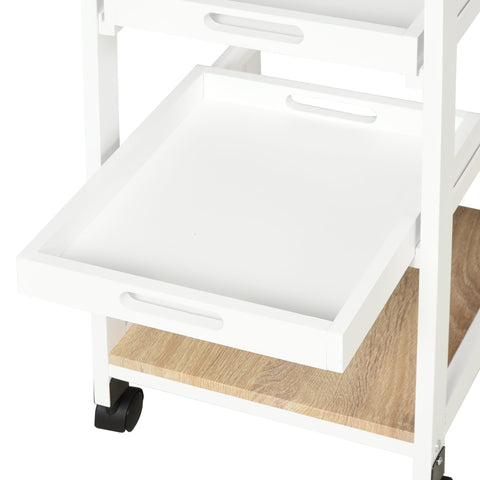 Rootz Kitchen Trolley - Serving Trolley - Kitchen Cart with Wheels - Versatile Storage - 37cm x 37cm x 76cm