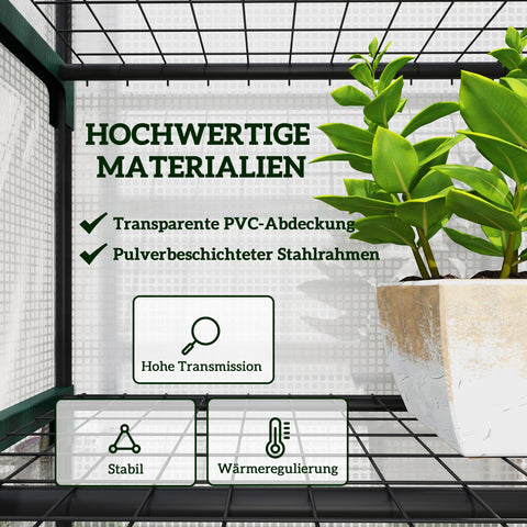 Rootz Mini-Greenhouse - Plant Shelter - Garden Greenhouse - Enhance Growth - 69x49x193cm - Sturdy Steel & Plastic