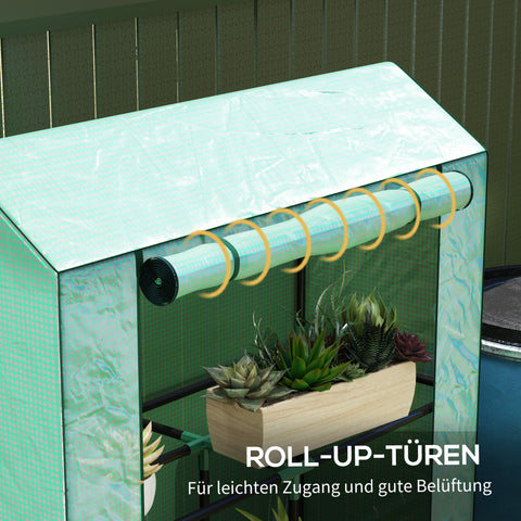 Rootz Greenhouse with 3-Step Shelf - UV-Resistant Gardening House - Portable Plant Shelter - Protection & Ventilation - 100x40x150 cm
