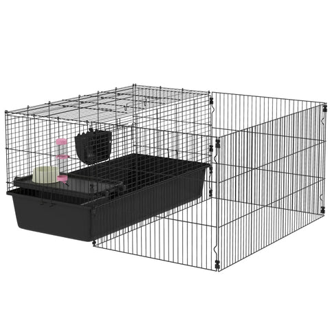 Rootz Small Animal Cage - Guinea Pig Habitat - Pet Enclosure - Adaptable Design - Complete Accessories - Easy Access - 112.5cm x 99cm x 54cm - Sturdy Steel Construction