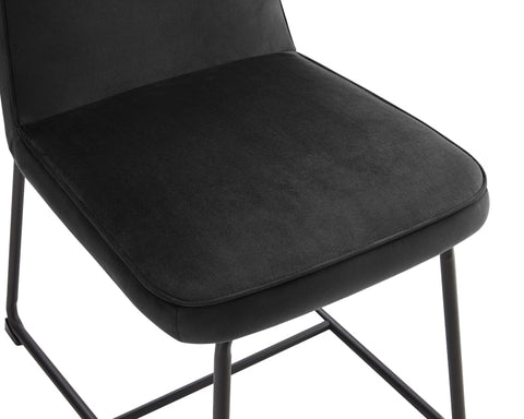 Rootz Black Velvet Dining Chairs - Modern Dining Seats - Elegant Upholstered Chairs - Comfy High-Density Foam - 46L x 45W x 81.5H cm