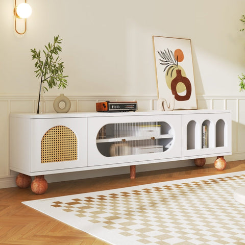 Rootz TV Cabinet - Media Console - Entertainment Center - Modern Design - 170L x 47W x 37H cm