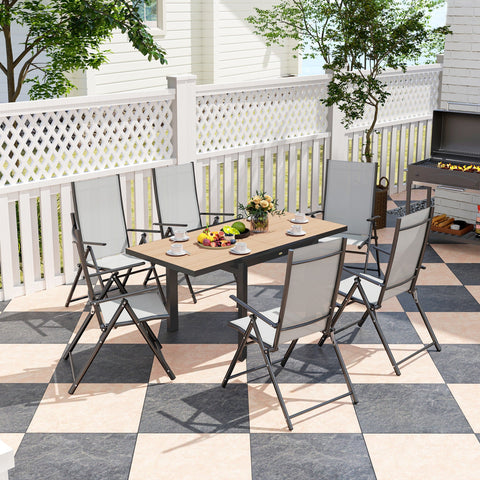 Rootz Extendable Garden Table - Outdoor Dining Table - Balcony Table - Weatherproof - 80/160 x 80 x 75 cm