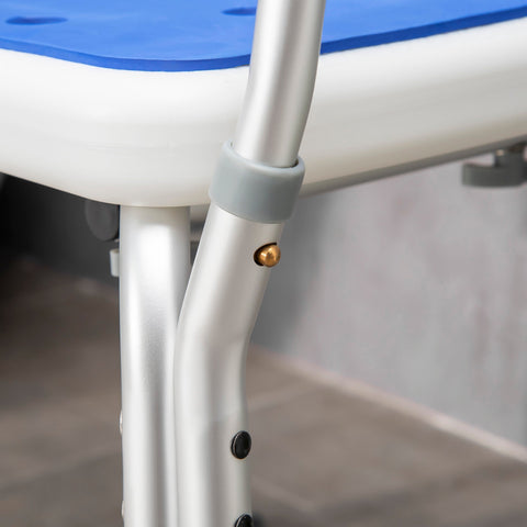 Rootz Shower Chair - Shower Seat - Ergonomic Bath Stool - Height Adjustable - Non-Slip - 56.5cm x 53.5cm x 74-87cm