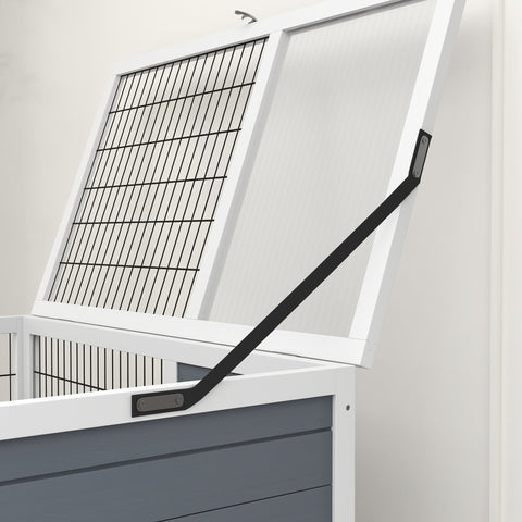 Rootz Wooden Rabbit Stable - Hutch - Small Animal House - 2 Removable Trays - 90L x 53B x 97H cm