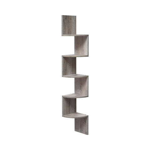 Rootz Corner Shelf Unit - Corner Bookshelf - Floating Shelf - Ample Storage Space - 20cm x 20cm x 127.5cm