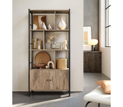 Rootz Bookcase - Bookshelf - Storage Unit - Organizes Space - 30cm x 74cm x 154.5cm