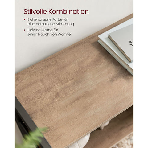 Rootz Oak Brown-Black Bookshelf - Storage Rack - Chipboard Steel - Adjustable Shelves - 30cm x 74cm x 154.5cm